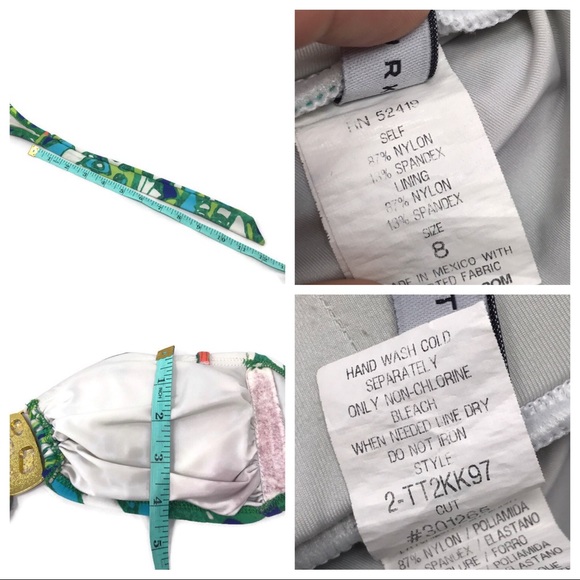 TRINA TURK Green Multicolor Abstract Bikini Size 8 - Picture 6 of 8